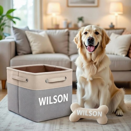 Personalised dog toy box - dog,