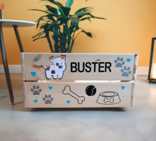 Personalised dog toy storage
